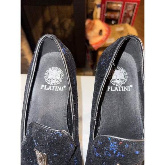 Platini Mens Black & Blue Velvet Loafers Size 8.5 main image 8